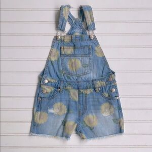 JORDACHE EUC Distressed Sunflower Blue Jean Short Overalls Shortalls
